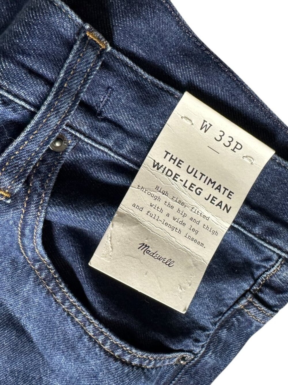 Madewell The Ultimate Wide-Leg Jeans Women's 33P Blue High Rise NWT NV581